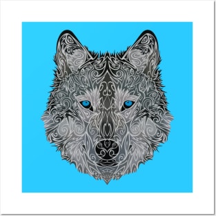 Blue Eyed Wolf Posters and Art